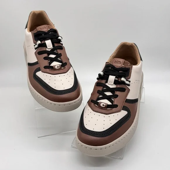 Coach CitySole Court Sneakers Men’s 10D Brown Black White Leather Low Top Shoes - Picture 2 of 16